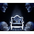 thumbnail image 1 of GreenDecor 5x7ft Dread Skulls Halloween Backdrop for Photography Gold Chair White Wood Floor Photo Background Studio, 1 of 3