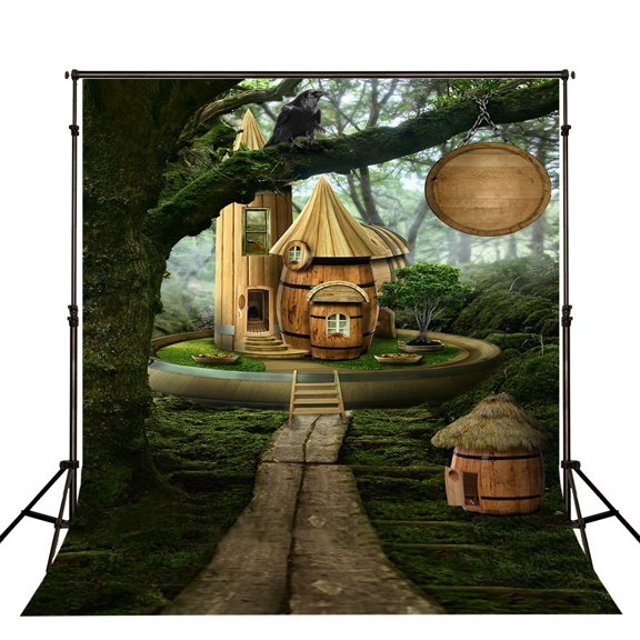 GreenDecor 5x7ft Dream Wooden Cabin Backdrop Background Screen for Photo Video Studio Photo Backdrops