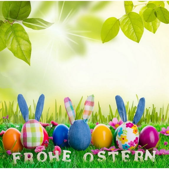GreenDecor 5x7ft Easter Day Eggs in Grass Photography Backdrop Prop Photo Background