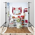 thumbnail image 1 of GreenDecor 5x7ft Family Kitchen Photography Backdrops Brown Wood Floor Background for Baby Backdrop Shooting, 1 of 4