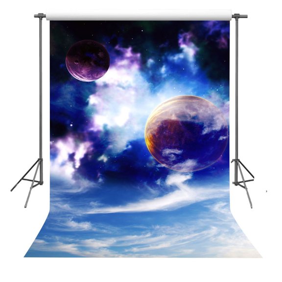 GreenDecor 5x7ft Fantasy Planets Background Starry Sky Photography Backdrop Photo Props