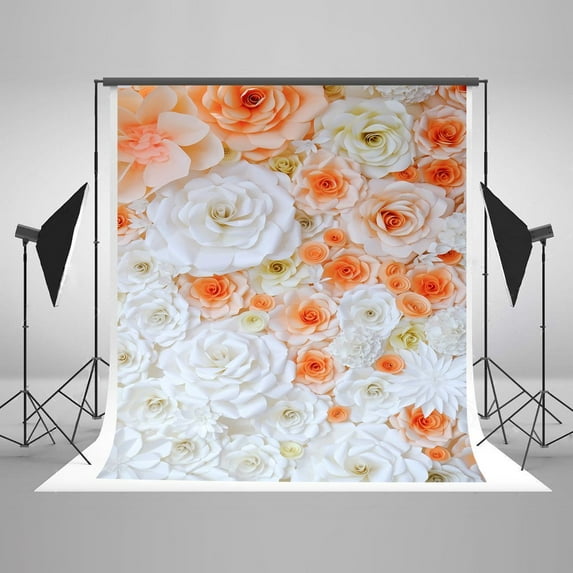 GreenDecor 5x7ft Flower Photography Backdrops for Photographers 3D Colorful Flower Wall Photo Studio Props Background