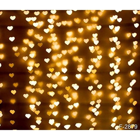GreenDecor 5x7ft Gold Glitter Heart Photography Studio Backdrop Background