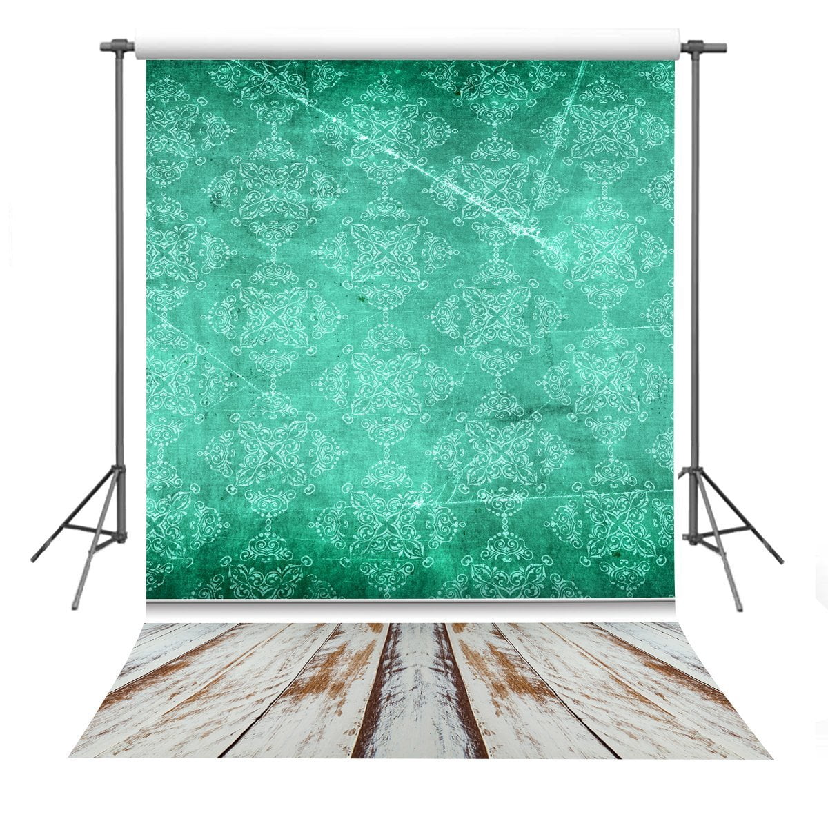 GreenDecor 5x7ft Green Cloth and Wood Floor Photography Backdrop Studio ...