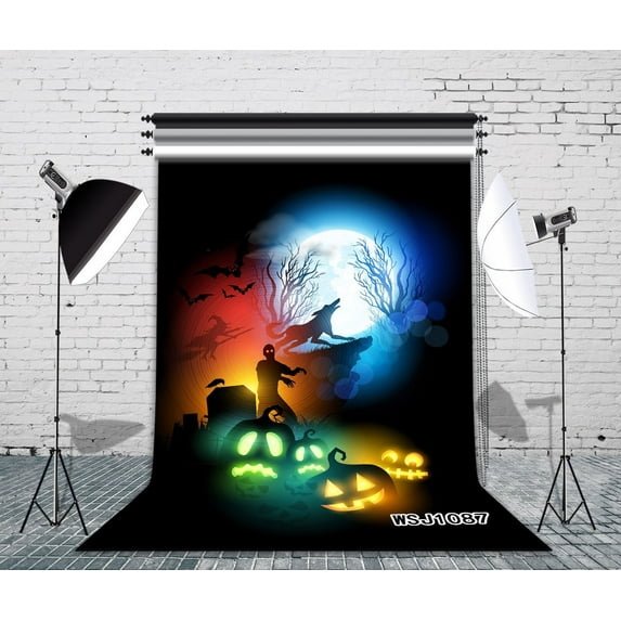 GreenDecor 5x7ft Halloween Night Escape Photography Backdrop Studio Background Photo Backdrops Studio Props