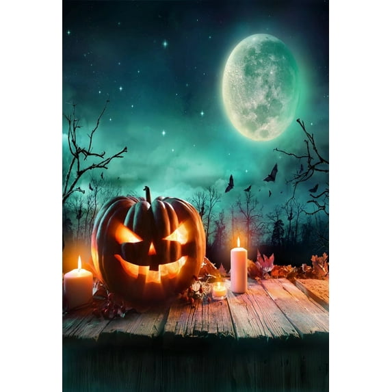 GreenDecor 5x7ft Halloween Party Backdrop for Photo Studio Wood Floor Photography Backdrop Backgrounds