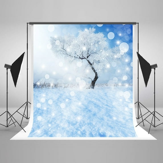GreenDecor 5x7ft Hazy Snow Scene Photography Backdrops Rime Shoot Background for Photo Props