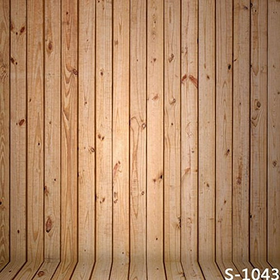 GreenDecor 5x7ft Light Color Wood Wall Floor Photography Studio Backdrop Background