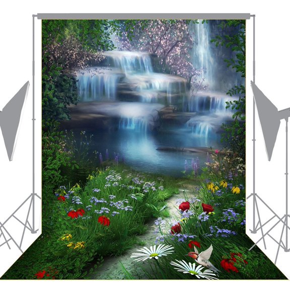 GreenDecor 5x7ft Mountain Stream Photography Background Backdrop