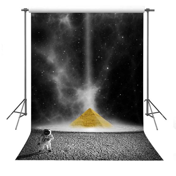 GreenDecor 5x7ft Outer Space Astronauts Photography Backdrop Props Mysterious Pyramid Photo Background