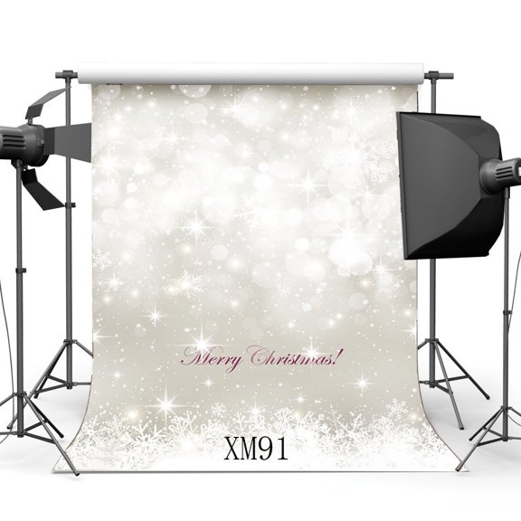 GreenDecor 5x7ft Photography Backdrop Bokeh Halos Twinkle Sparkle Sequin Snowflakes Merry Christmas Kids Adults Happy New Year Portraits Background Photo Studio Prop