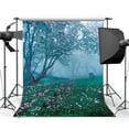 thumbnail image 1 of GreenDecor 5x7ft Photography Backdrop Dreamy Fairy Tale Forest Cherry Blossom Flowers Grass Field Rural Scene Newborn Toddler Kids Children Portraits Background Photo Studio Props, 1 of 4