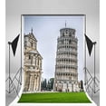 thumbnail image 1 of GreenDecor 5x7ft Photography Backdrop European Architecture Scenic Spot The Leaning Tower of Pisa Grass Field Nature Background Kids Children Lover Photo Studio Props, 1 of 5