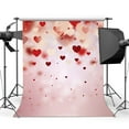 thumbnail image 1 of GreenDecor 5x7ft Photography Backdrop Valentine's Day Red Hearts Bokeh Halos Glitter Heart Romantic Wedding Backdrops for Baby Girl Princess Lover Portraits Background Photo Studio Props, 1 of 4