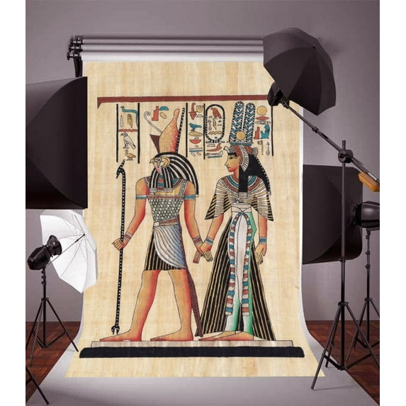 GreenDecor 5x7ft Photography Background Egyptian Mural Retro Pharaoh Artistic Design Religion & Culture Historical theme Backdrop for Children Adults Artist Students Portraits Studio Props