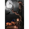 thumbnail image 1 of GreenDecor 5x7ft Photography Studio Backdrops Girl Toddler Photo Shoot Background Halloween Grimace Pumpkin Scary Bat Tree Trick or Treat Gloomy Moon, 1 of 4