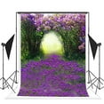 thumbnail image 1 of GreenDecor 5x7ft Purple Flower Photo Backgrounds Green Spring Photography Backdrops, 1 of 4