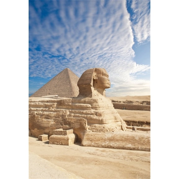 GreenDecor 5x7ft Pyramids Sphinx Backdrop Ancient Egyptian Architecture Photography Background Adult Kid Portrait History Culture Egypt Travel Photo Shoot Studio Props Video Drop Drape