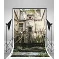 thumbnail image 1 of GreenDecor 5x7ft Ruined House Backdrop Weathered Concrete Wallpaper Pool Green Plants Grunge Nature Abstract Wallpaper Photography Background Kids Adults Photo Studio Props, 1 of 5