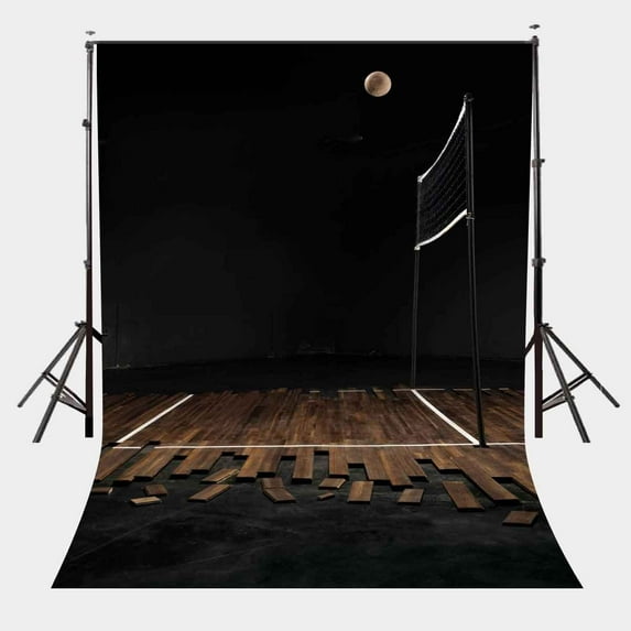 GreenDecor 5x7ft Sport Theme Backdrop Wooden Floor Volleyball Game Court Background Studio Props