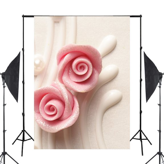 GreenDecor 5x7ft Two Flowers Digital Printed Photography Backdrop Prop Photo Background