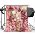 thumbnail image 1 of GreenDecor 5x7ft Valentine's Day Backdrop Blooming Fresh Pink Rose Flowers Background Romantic Wedding Photography Backdrops Girls Lover Photo Studio Props, 1 of 4