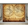 thumbnail image 1 of GreenDecor 5x7ft Vintage Photography Backdrops World Map Sea Photo Background for Photographers, 1 of 4