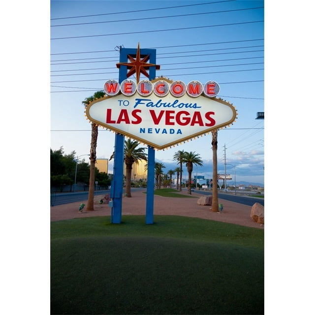 GreenDecor 5x7ft Welcome to Fabulous Las Vegas Sign Backdrop Entrance to Las Vegas Nevada Photography Background Adult Artistic Portrait Outdoor Trave