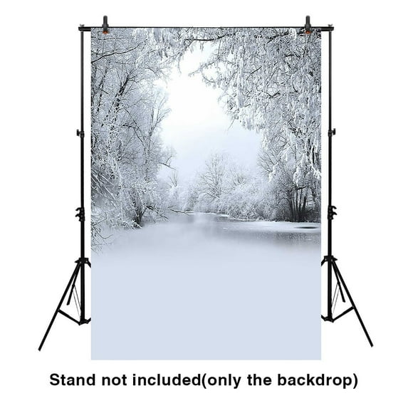 GreenDecor 5x7ft Winter Backdrop Silver Thaw and Frozen Lake Scenery Background for Photography or Decoration