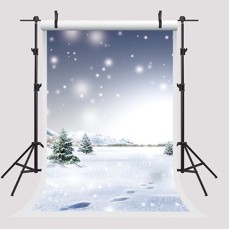 GreenDecor 5x7ft Winter Christmas Background Snow Flake Photography Backdrop White Photo Booth Props for Children