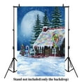 thumbnail image 1 of GreenDecor 5x7ft Xmas new year photography photo backdrop background christmas Colorful winter scenery with a candy house gingerbread forest landscape snow tree, 1 of 4