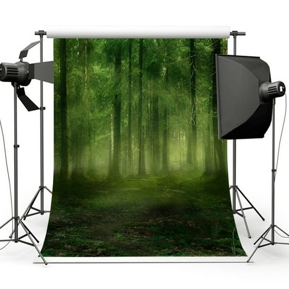 GreenDecor 7x5ft 3D Green Forest Backdrop Virgin Forest Bryophytes Background For Photography, Video and Television Wall Decor