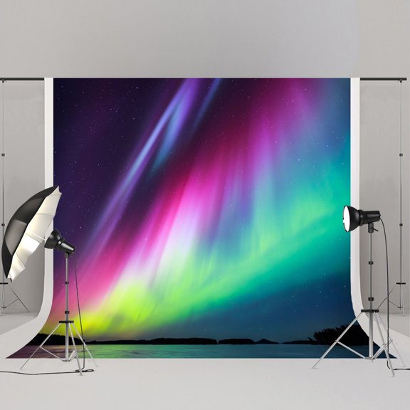 GreenDecor 7x5ft Aurora Light Photography Backdrop Colorful Background for Studio Props