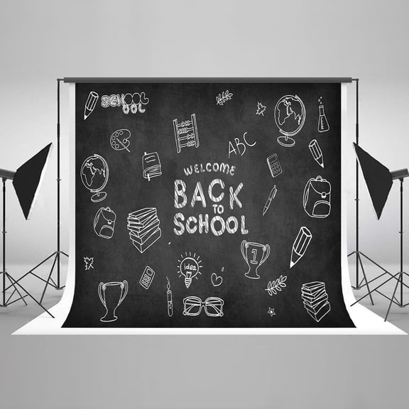 GreenDecor 7x5ft Back to School Theme Photography Backdrops Blackboard with Chalk Letters Background for Student Photo Backdrop