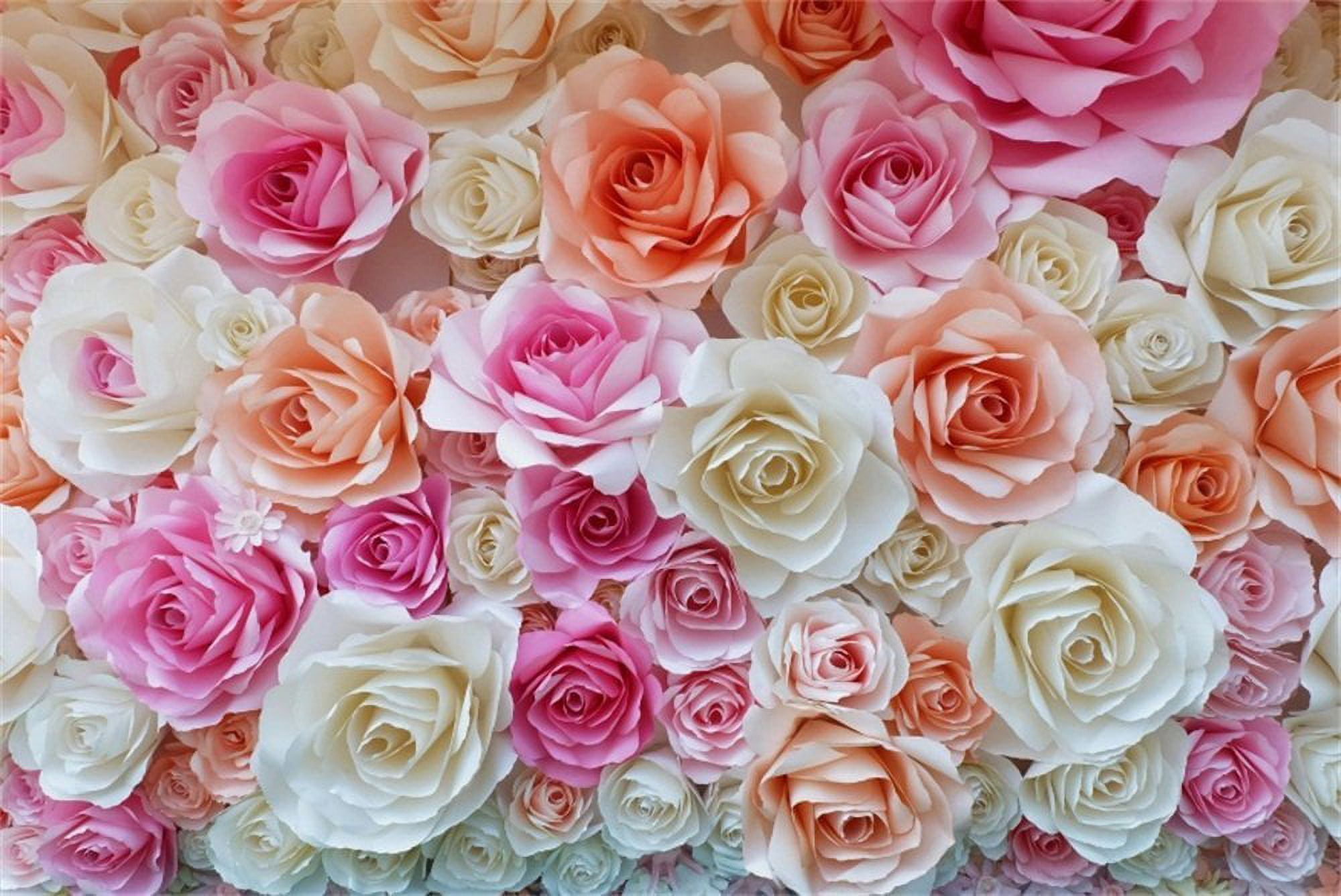 GreenDecor 7x5ft Backdrop Photography Background Rose Made Flower Paper  Colorful Bright Pink Blossoms Flowers Wallpaper Children Baby Kids Lover  Portraits Backdrop Photo Studio Props - Walmart.com, image size:2000x1336