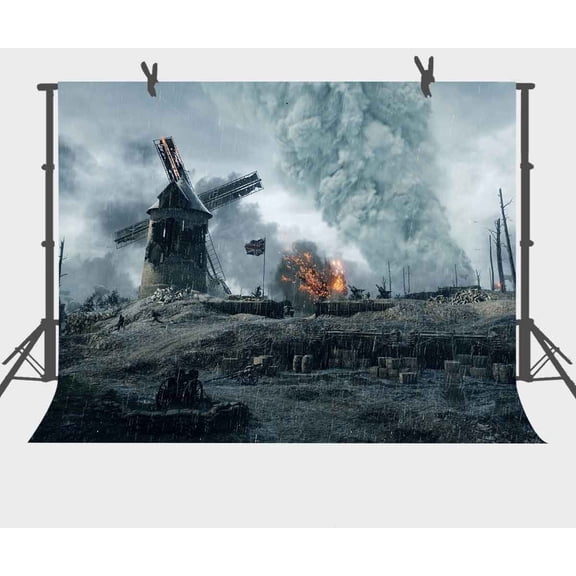 GreenDecor 7x5ft Background Terrible War Ruins Photography Backdrop Photo Props