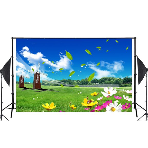 GreenDecor 7x5ft Beautiful Field Digital Printed Photography Backdrop Prop Photo Background