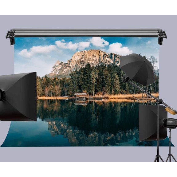 GreenDecor 7x5ft Beautiful Lake Digital Printed Photography Backdrop Prop Photo Background
