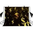 thumbnail image 1 of GreenDecor 7x5ft Bling Money Symbol Backdrop Bling Money Symbol Black Background Photo Booth Studio Props Party Curtain Background, 1 of 4