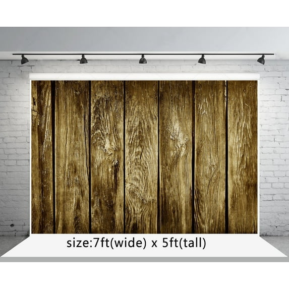 GreenDecor 7x5ft Brown Wood Photography Backdrops Not Reflective for Newborn Photo Booth Props