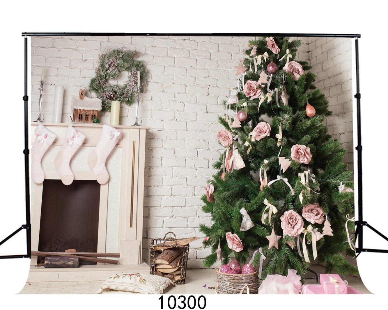 Christmas Fireplace Backdrop 9x6ft 9x6FT Christmas Fireplace Backdrop ...