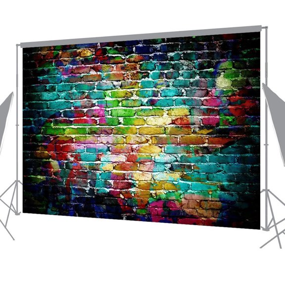 GreenDecor 7x5ft Colorful Brick Wall photography Background Backdrop
