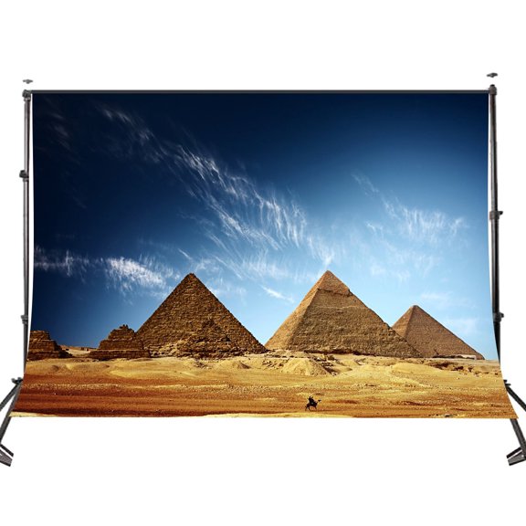 GreenDecor 7x5ft Egyptian Pyramids Background Desert Blue Sky Photography Backdrop Photo Video Studio Backdrop Props