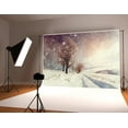 thumbnail image 1 of GreenDecor 7x5ft Fantasy Romatic Snow Scenery Photography Backdrop White Snowflakes Retro Tree Photo Background prop Winter Wedding Studio Backdrop, 1 of 4
