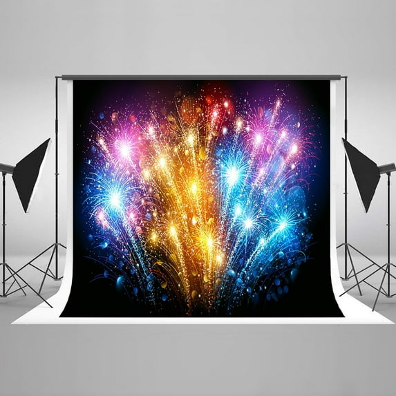 GreenDecor 7x5ft Firework Backdrop for Photography Fantasy Photo Background