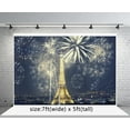 thumbnail image 1 of GreenDecor 7x5ft Firework Gold Eiffel Tower Photography Backdrop Paris Photo Studio Background, 1 of 4
