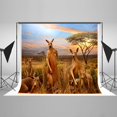 thumbnail image 1 of GreenDecor 7x5ft Golden Style Frame Lovely Kangaroo Children Baby Photo Shooting Backdrop Photography Background Studio Props, 1 of 4