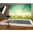 thumbnail image 1 of GreenDecor 7x5ft Happy Easter Eggs Backdrop Butterfly Flowers Grass Field Sunshine Blue Sky White Cloud Nature Spring Photography Background Kids Adults Photo Studio Props, 1 of 5