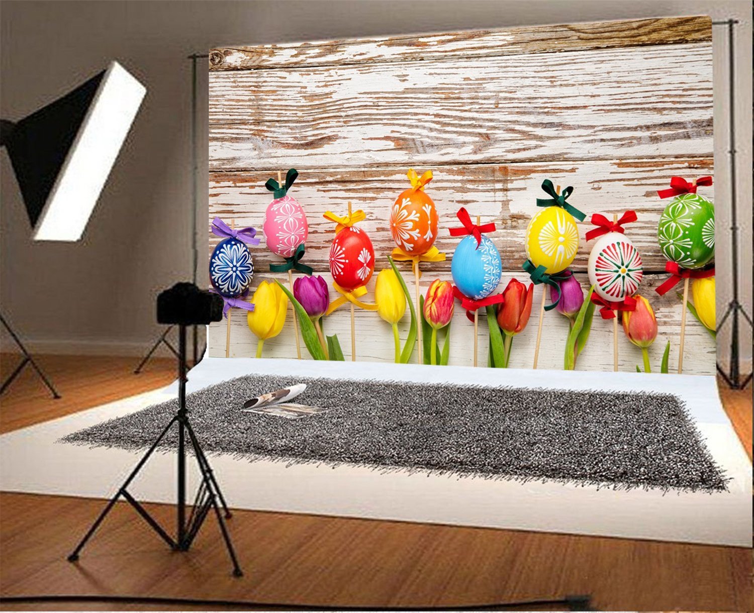 Aperturee Magical Green Forest Eggs Easter Sweep Photo Backdrop