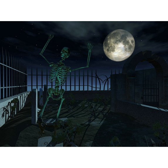GreenDecor 7x5ft Haunted Halloween Background Photo Skeleton Graveyard Thriller Party Photography Backdrop